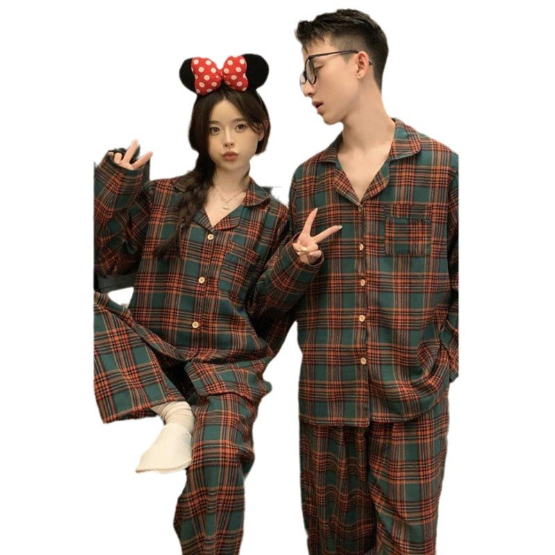 Pair-house suit set, lined, checkered, autumn and winter