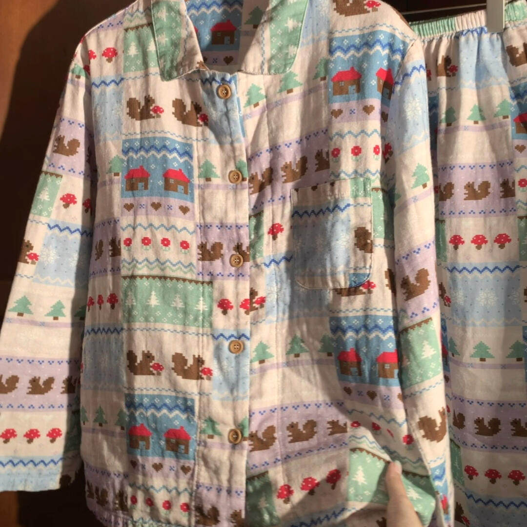 Women's Pajama Set, long-sleeved, with cabin print