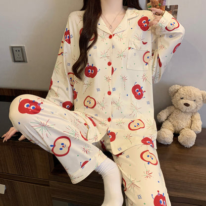 Ladies' House Suit, Long Sleeve, Christmas Bear Motif