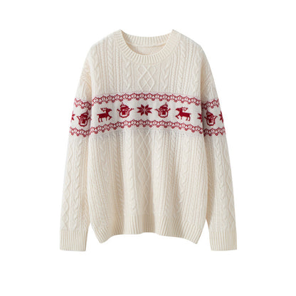 Christmas sweater with reindeer pattern
