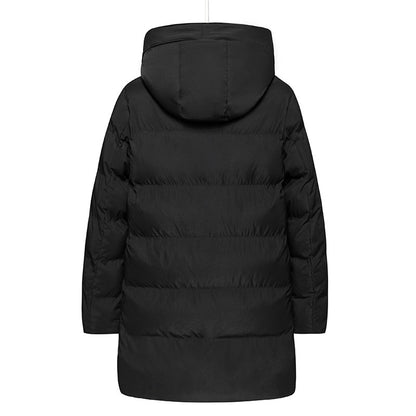 Long men's hooded jacket, lined, windproof