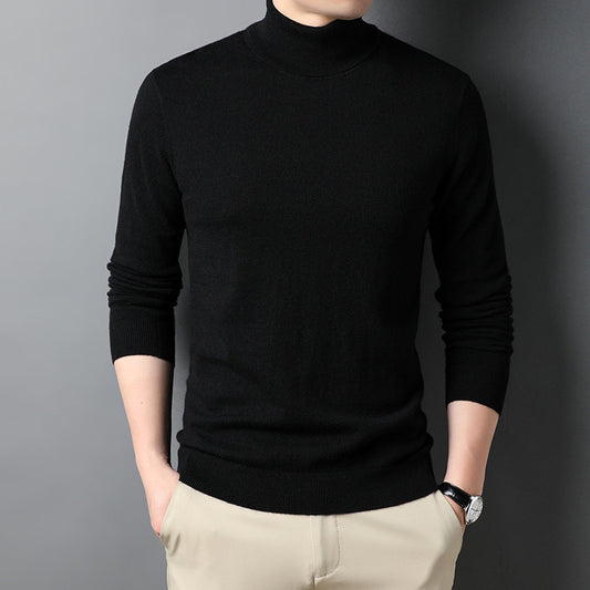Men's cashmere pullover, turtleneck, fitted cut