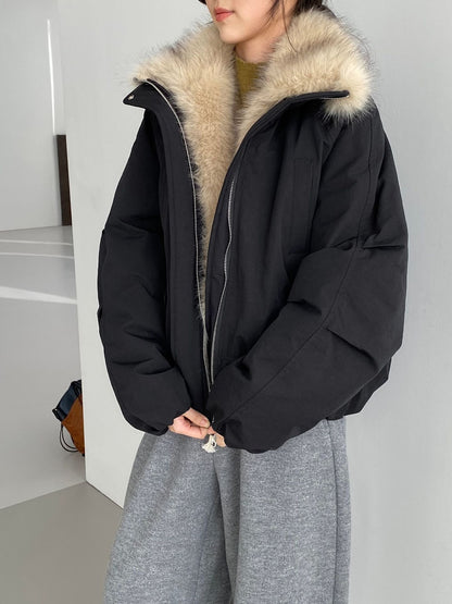 Ladies' Down Parka with Faux Fur Collar