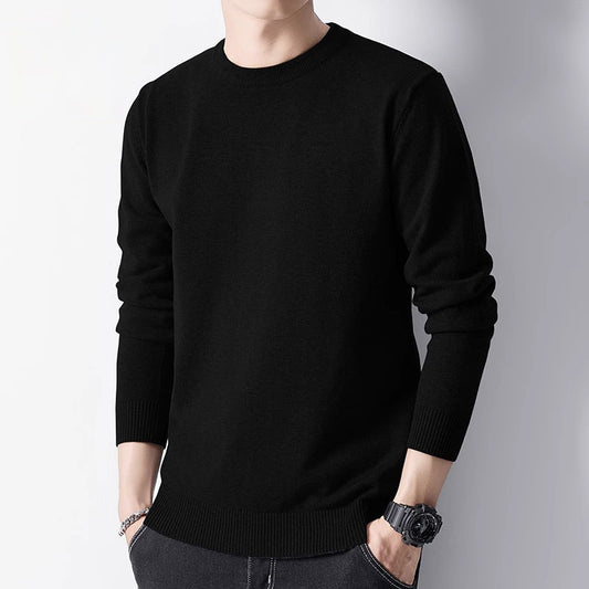 Men's sweater with crew neck and inner lining
