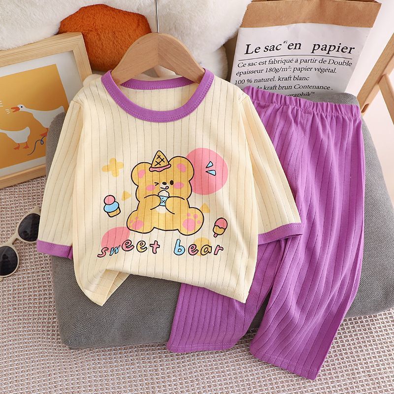 Kids Pajama Set, Cotton, 3/4 Sleeves, Summer
