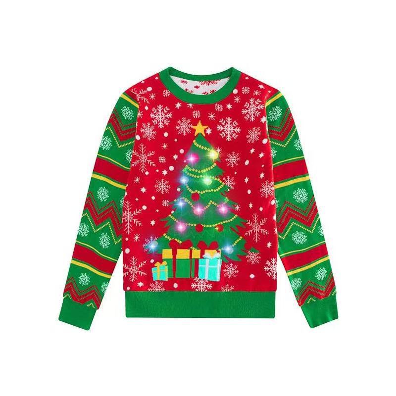 Christmas sweater with 3D print and light effects