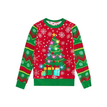 Christmas sweater with 3D print and light effects