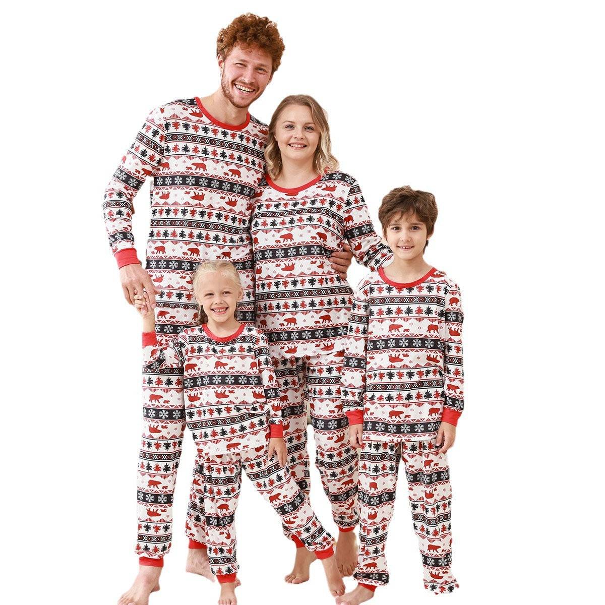 Family Pajama Set with Check Pattern