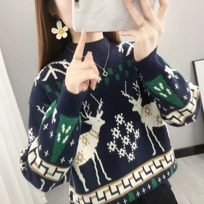 Christmas sweater, round neck, loose fit