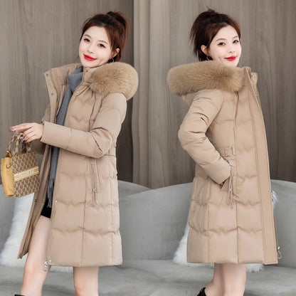 Women’s quilted jacket, mid-length, with double zipper
