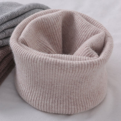 Knitted tube scarf, lined, for men and women