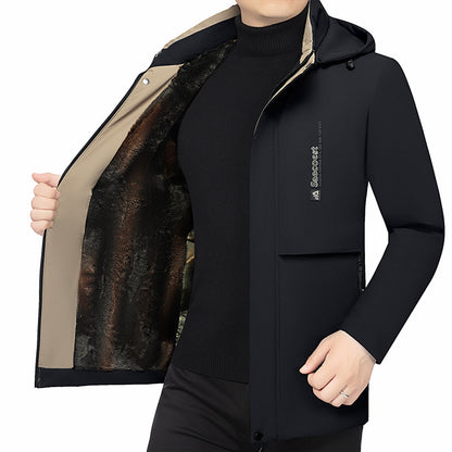 Padded men's winter jacket, business style, easy care