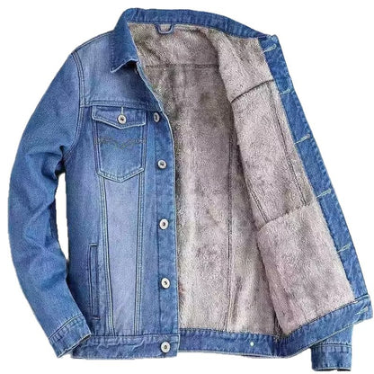 Padded denim jacket for men