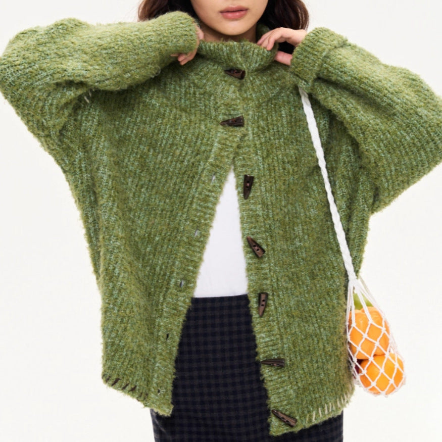 Chunky knit sweater in Christmas green