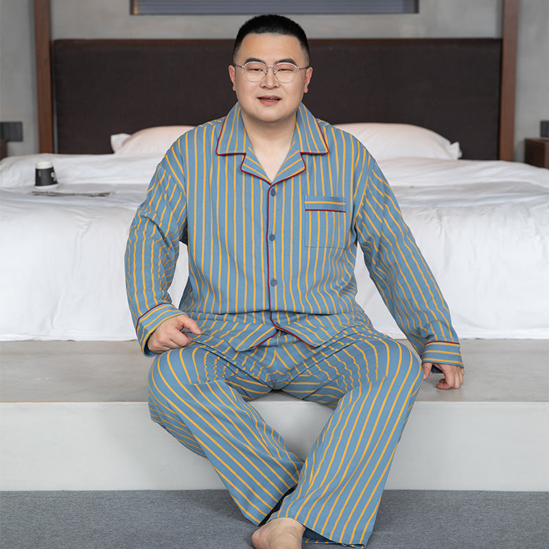 Men's Pajama Set, Cotton, Long Sleeve, Plus Sizes