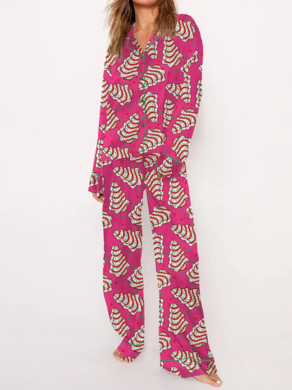 Women’s Pajamas with Christmas Design, Long Sleeve, Set