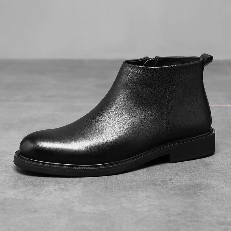 Men's Chelsea boots, simple design, synthetic leather