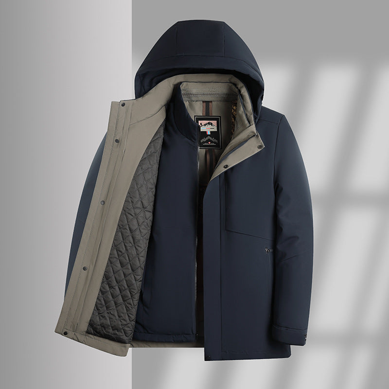 Men's down jacket with removable lining