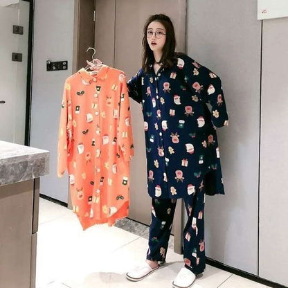 Warm Pajama Set, Lined, Plus Sizes