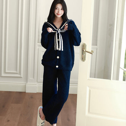 Pair-Pajama-Set, Christmas-themed, warm, padded