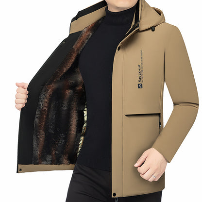 Padded men's winter jacket, business style, easy care
