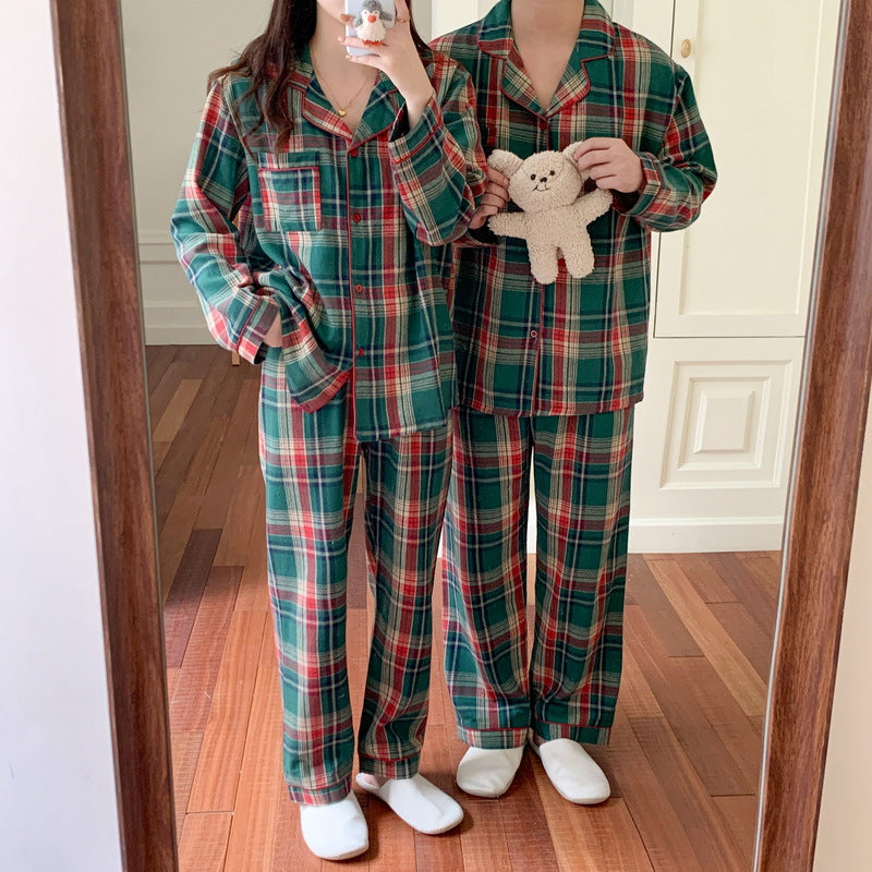 Christmas check house suit for women, brushed