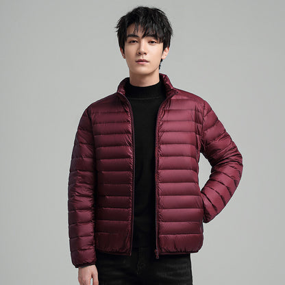 Men's Down Jacket, light, short, with duck down