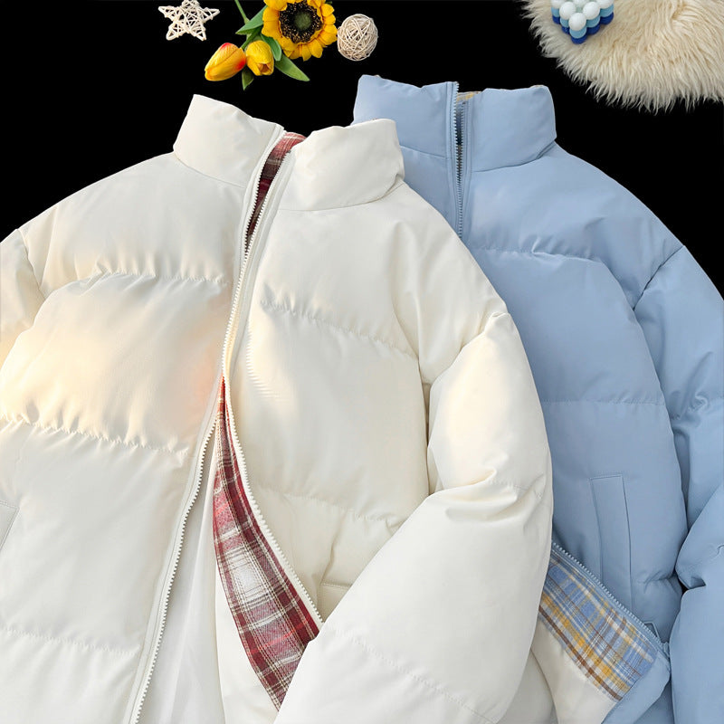Men's Stand Collar Puffer Jacket, Lined, Winter