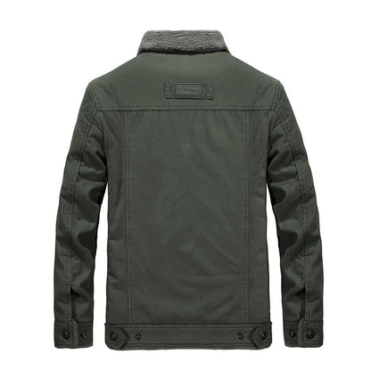 Padded men's winter jacket, loose fit, embroidered