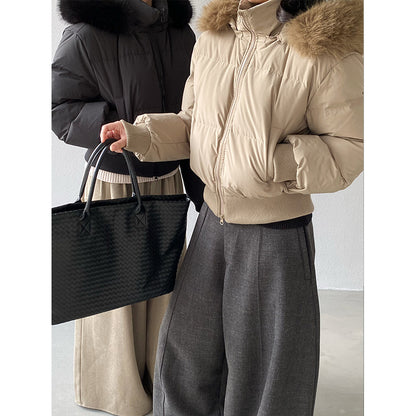 Short down jacket for women, 90% white duck down