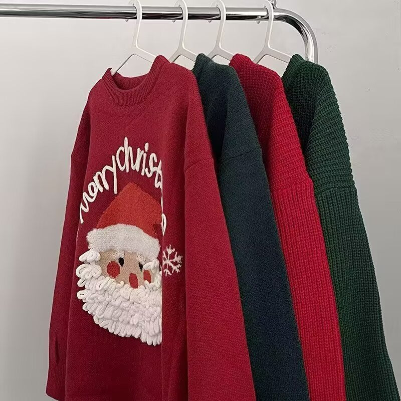 Unisex knitted sweater with Christmas motif