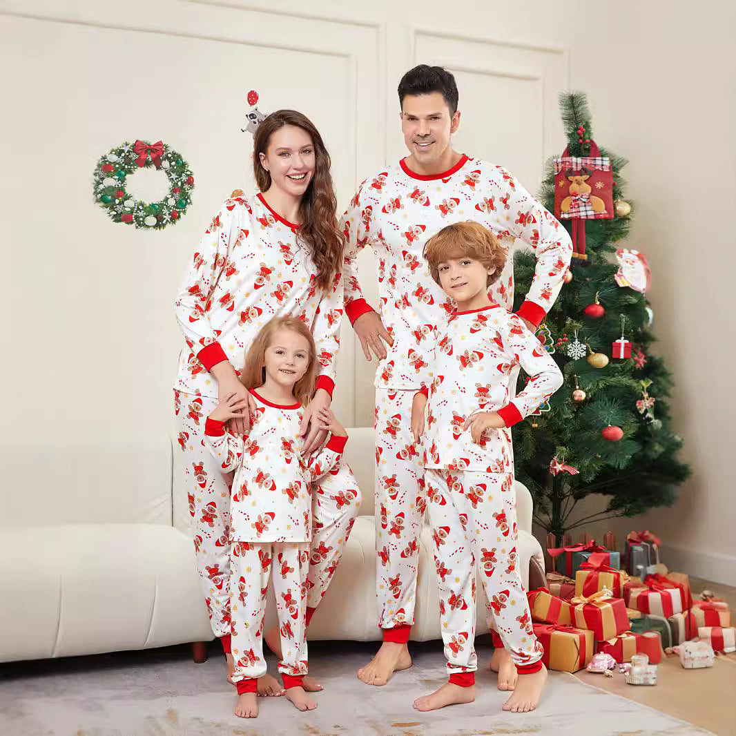 Christmas Pajama Set for the Family with Gingerbread Man Print