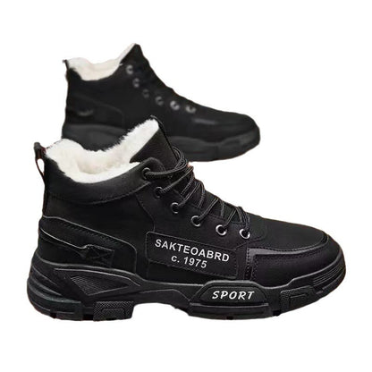 Padded men's boots, water-repellent and slip-resistant