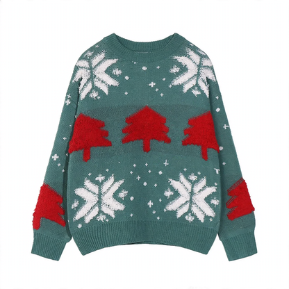 Christmas sweater with snowflakes, unisex, plus sizes