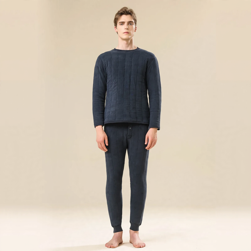 Men's thermal underwear set with wool content