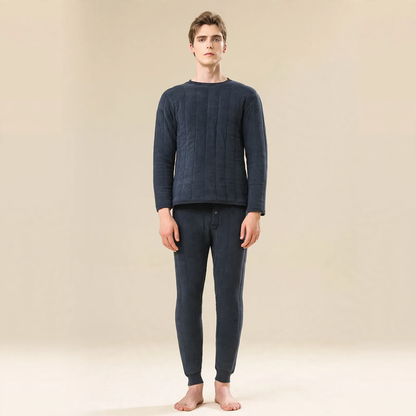 Men's thermal underwear set with wool content