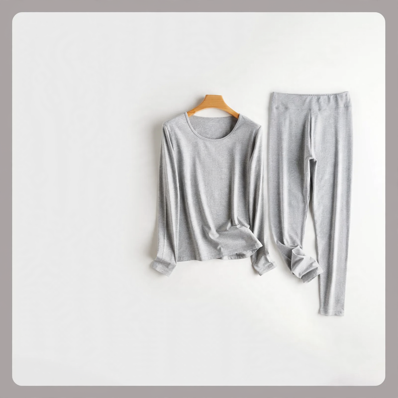 Women's Thermal Underwear Set, Cotton, Crew Neck