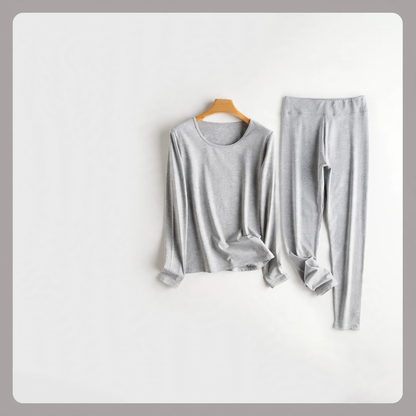 Women's Thermal Underwear Set, Cotton, Crew Neck