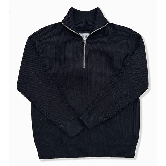 Unisex Knit Sweater, Half-Zip, Wool Blend
