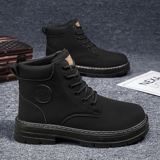 Breathable men's Martin boots with platform sole