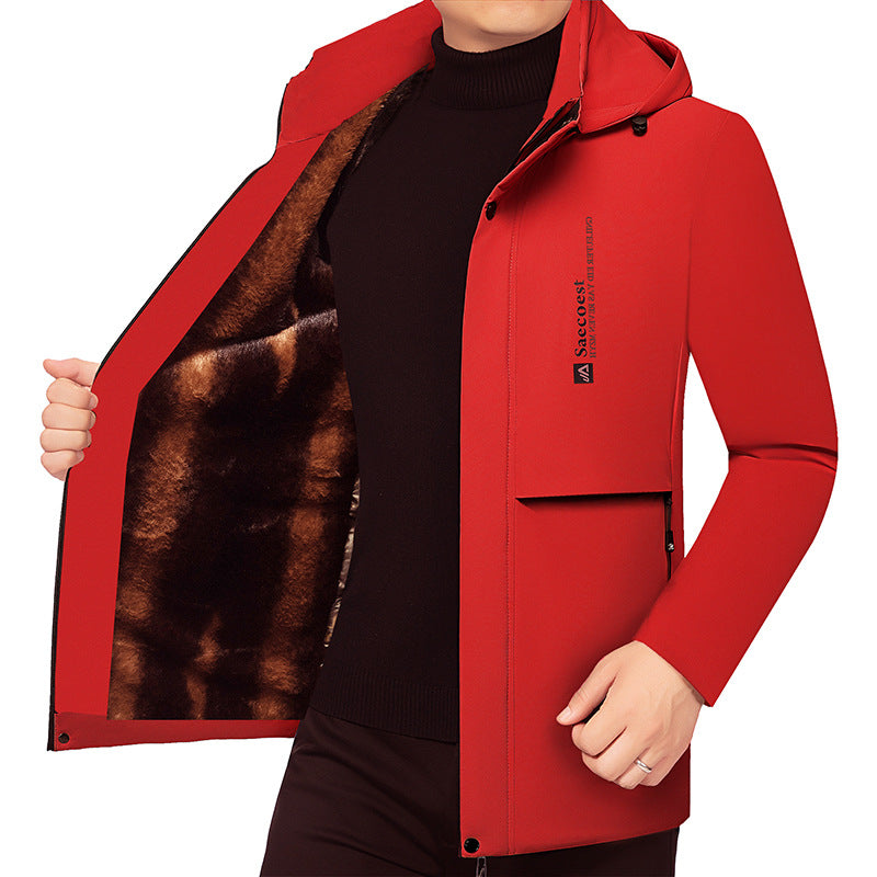 Padded men's winter jacket, business style, easy care