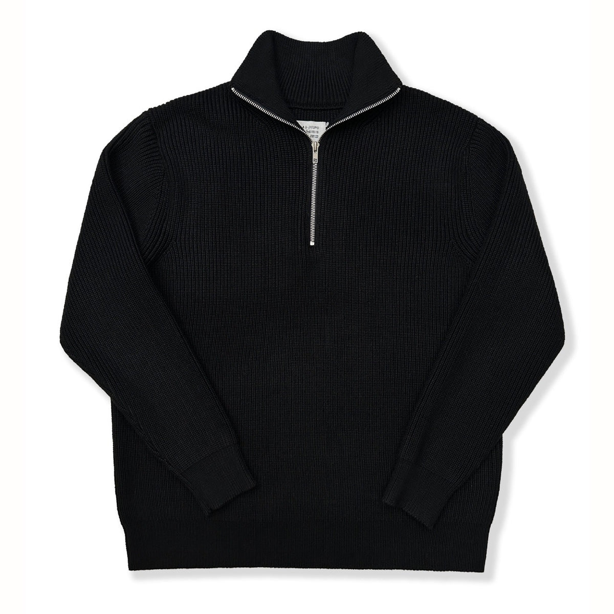 Unisex knitted pullover with zipper, cotton blend