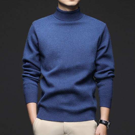 Men's turtleneck sweater, knitted, warm, for winter