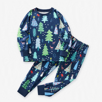 Kids' Pajama Set, Long Sleeve, Christmas Design, Breathable