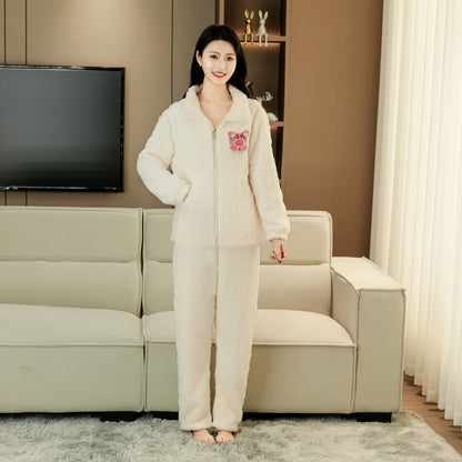 Padded Flannel Loungewear Set for Women
