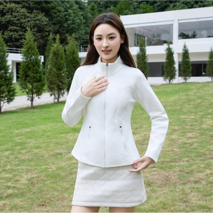 Light women's down jacket with stand-up collar