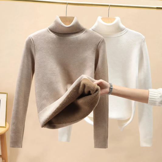 Men's turtleneck sweater, lined, warm