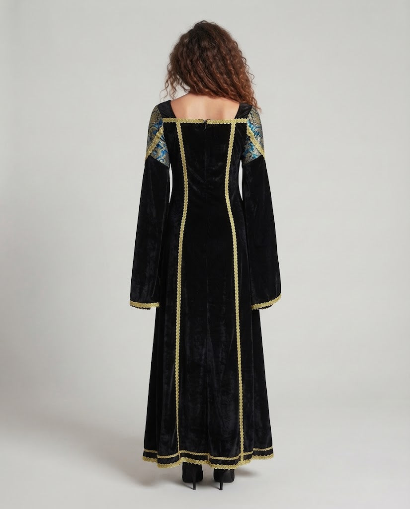 Women Elegant Evening Dress with Refined Sleeves EVA-US