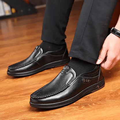 Men Genuine Leather Slip-On Shoes EVA-US