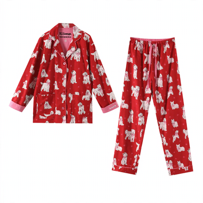 Women's Pajamas, Cotton, brushed on both sides, warm